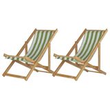 Kit 2 Cadeira Espreguiçadeira Dobrável S-b-l Verde-branco