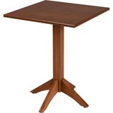 Mesa De Madeira Tramontina London Coluna Central Quadrada Em Tauarí Amêndoa 4 Lugares 60 Cm