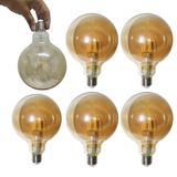 Lampada Multi Filamento Led Branco Quente 38w Kit 6 Uni Ballon Decoraçao Vintage Enfeite Iluminaçao