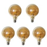 Lampada Multi Filamento Luz Led 380 Lm Kit 5 Uni Ballon Decoraçao Vintage Iluminaçao Segurança