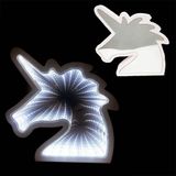 Luminaria 3d Infinito Espelho Led Unicornio Luz Branco