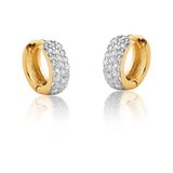 Brinco De Argolas Com Zirconias Banhado Em Ouro 18k