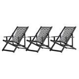 Kit 3 Espreguiçadeiras Dobrável Black Cb-triang Preto