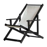 Espreguiçadeira Preguiçosa Dobrável Black Cb-branco