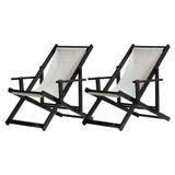 Kit 2 Espreguiçadeiras Dobrável Black Cb-branco