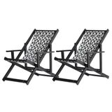 Kit 2 Espreguiçadeiras Dobrável Black Cb-triang Preto