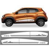 Kit Adesivo Renault Kwid Faixa Lateral Porta 2017/2022 Kwd14 Branco Cor Branco