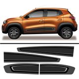 Adesivo Faixa Lateral Renault Kwid 2017 A 2022 Preto Cor Preto