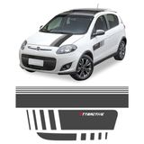 Faixa Palio Attractive 2012/2016 Adesivo Lateral E Traseiro Cinza Cor Cinza