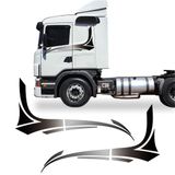 Faixa Scania 2008 Adesivo Azul Lateral Caminhão Decorativo Cor Preto