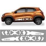 Faixa Kwid Zen Life 18 2019 2020 2021 2022 Adesivo Lateral Branco Cor Cinza