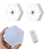 Luminaria Hexagonal Led Com Controle 3 Und Iluminaçao