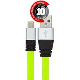 Cabo Usb Silicone Carregador Iphone Verde - Kit Com 10