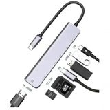 Hub Estação 7x1 Type C Macbook X Usb-c Pd Usb 3.0 Sd Tf Hdmi 4k