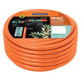 Mangueira Multi 1/2&quot; Laranja Em Pvc 3 Camadas 25 M Com Engates Rápidos E Esguicho