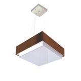 Lustre Para Sala De Jantar Vivare Md-4402 Cúpula Em Tecido 40x40cm Cor Café Bivolt