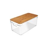 Organizador Com Tampa Em Bambu Clear Fresh 5l Ou