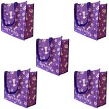 Bolsa Ecologica Ecobag Retulizavel Kit 5 Uni Sacola Ombro Compras Mercado Economica Reciclavel