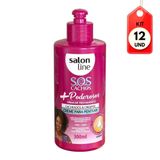 Kit C/12 Salon Line Sos Cachos Poderosos Crespas Creme P/ Pentear