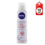 Kit C/12 Nivea Dry Comfort Desodorante Aerosol Feminino 150ml