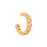 Brinco Feminino Piercing Fake 7 Zircônias Banhada Em Ouro 18k