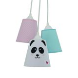 Lustre Pendente Luminária Teto Cacho Bebê Panda Bivolt