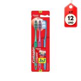 Kit C/12 Colgate Extra Clean Escova Dental Média C/3