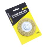 Escova De Aço Circular P- Furadeira 75x10mm 4\&#39;\&#39; C- Haste 1-4