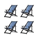 Kit 4 Espreguiçadeiras Dobrável Black Cb-azul