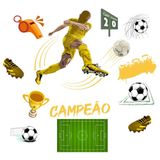 Adesivo De Parede Futebol Decorativo Para Quarto E Sala Titulos Amarelo