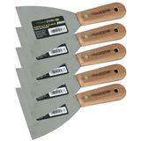 Kit 5 Espátula 10 Cm Aço Inox Multiuso P- Chapa Gesso Drywal