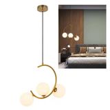 Lustre Pendente Meia Lua Luminaria Enfeite Luxo Decorativo Cozinha Sala Quarto Recepçao Comercial