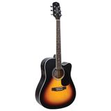 Violão Eletroacústico Aço Cutaway Com Equalizador E Afinador Gdc-1 Ceq Vintage Sunburst Satin