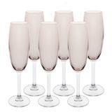 Conjunto Com 06 Taças Para Champagne Fumê Cristal Bohemia 58377 - 220ml