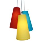 Lustre Pendente Luminária Teto Amarelo, Vermelho E Turquesa Bivolt