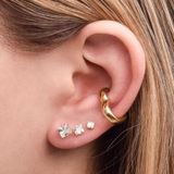 Brinco Feminino Piercing Fake Coração Liso P Banhado Em Ouro 18k