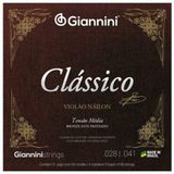 Encordoamento Giannini Clássico P-violão Nylon 65-35 Prateado Média Genwpm