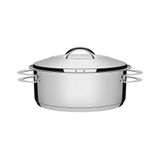 Caçarola Tramontina Solar Rasa Em Aço Inox Fundo Triplo Com Tampa E Alças 24 Cm 4,7 L Tramontina