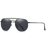 Oculos De Sol Unissex Polarizado Design Classico Hexágono Uv400 Preto