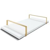 Bandeja Decorativa 25x50cm Borda Infinita Branca Com Alça Cobre