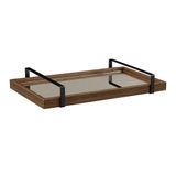 Bandeja Espelhada 25x50cm Castanho Com Alça Preta