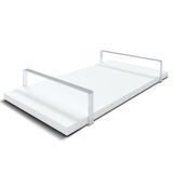 Bandeja Decorativa 25x50cm Borda Infinita Branca Com Alça Prata