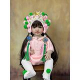 Bebê Reborn Menina Boneca De Silicone Macio Longo Cabelo Castanho Color Xifu