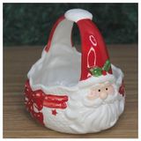 Baleiro Enfeite De Natal Papai Noel Cerâmica 15cm