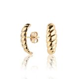 Brinco Ear Hook Croissant Folheado Em Ouro 18k