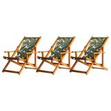 Kit 3 Espreguiçadeira Preguiçosa Dobrável Mel Cb-folhas Verdes