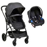 Carrinho Convert Dark Grey Com Bebê Conforto Touring X Preto