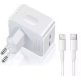 Carregador Turbo Duplo Usb-c Compativel Ipad E Iphone 12 13 14 - 40w