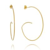 Brinco Feminino De Argola G 5 Cm Banhado Em Ouro 18k