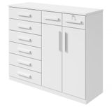 Comoda Toronto 2 Portas 8 Gavetas Branco